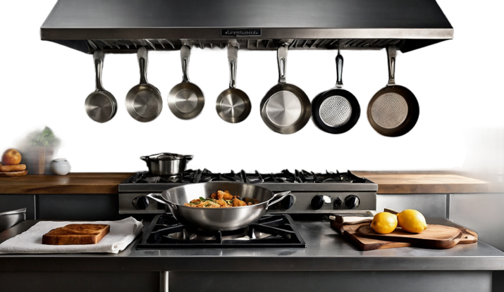 Default utenslios de cozinha industrial em metal inox como pan 1